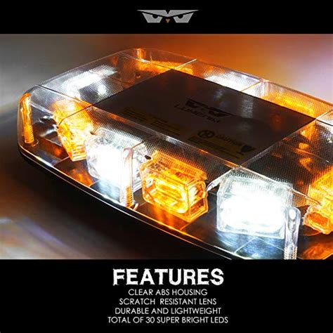 LUMENIX LED Roof Top Mini Strobe Light Bar Emergency Rooftop Beacon