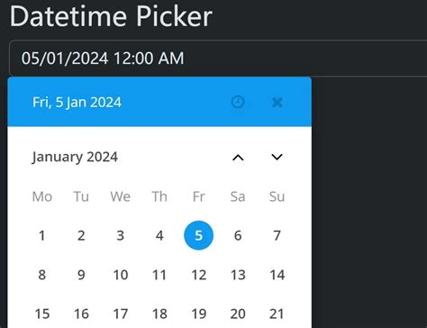 Flexible Javascript Library For Date And Time Selection Date Picker