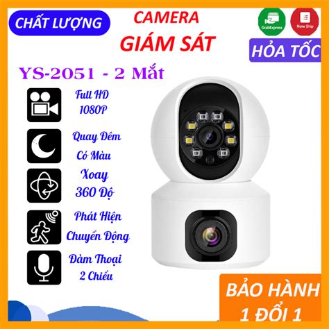 Camera Yoosee Trong Nhà 2 Mắt YS 2051 Xoay 360 Độ Hình Ảnh Sắc Nét