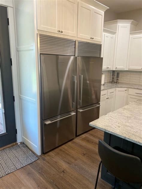 Double Refrigerator With Trim Kit Installed Refrigerator