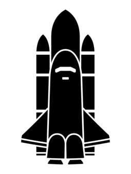 Space Shuttle SVG Spacecraft SVG Rocket SVG Clipart Stencil Decal