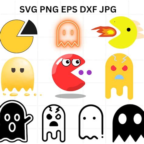 Pacman Svg Etsy