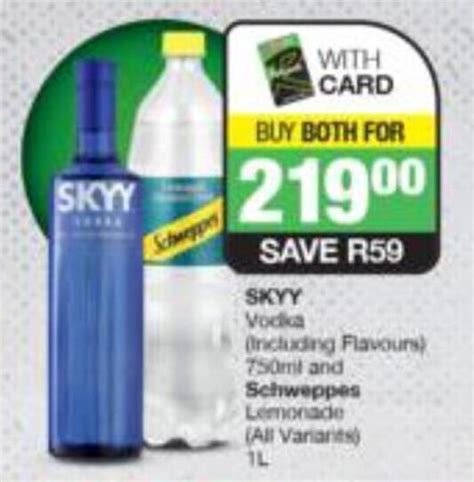 Skyy Vodka Including Flavours 750ml And Schweppes Lemonade Offer At