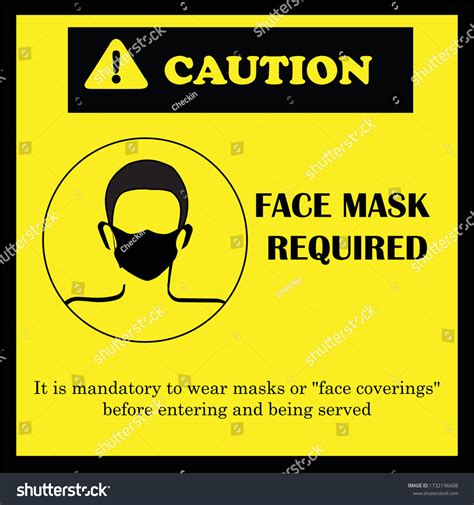 Mask Required Warning Prevention Sign Wear Stock Vector Royalty Free