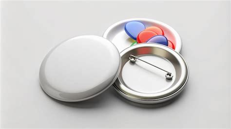 Blank White Button Badge Stack Mockup Isolated Clipping Path 3d