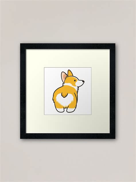 Corgi Heart Butt Framed Art Print For Sale By Pawlove Redbubble