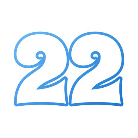 Number 22 Generic Gradient Outline Icon