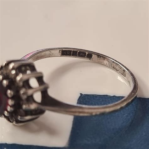 Vintage Silver Hallmarked Garnet And Cz Depop