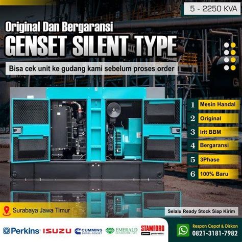 Jual Genset Cummins Kva With Stamford Jual Genset Surabaya