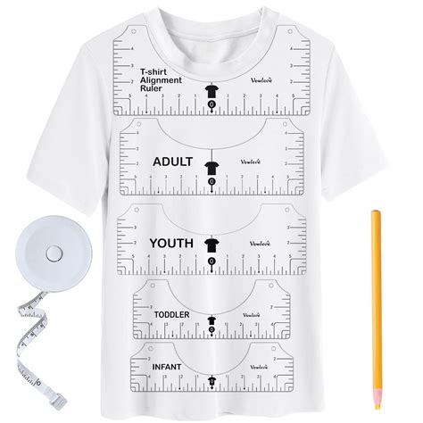 Buy T Shirt Alignment Guide Ruler Tool Set With Soft Tape Measure