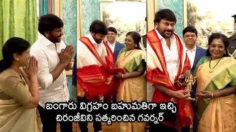 Megastar Chiranjeevi And Surekha Met Telangana Governor Tamilisai