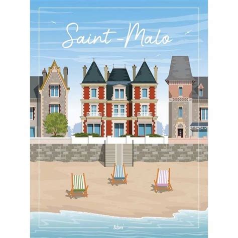 Affiche St Malo Plage Du Sillon Wim