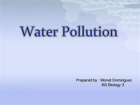 SOLUTION: Water pollution powerpoint presentation - Studypool