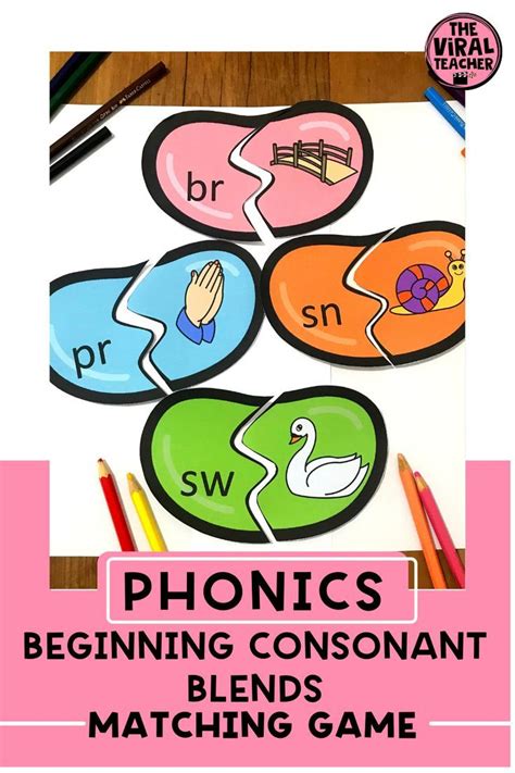 Beginning Consonant Blends Matching Jellybeans Game Phonics Activity Consonant Blends Phonics