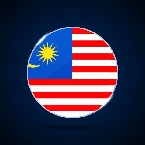 Malaysia National Flag Circle Button Icon 3431538 Vector Art At Vecteezy