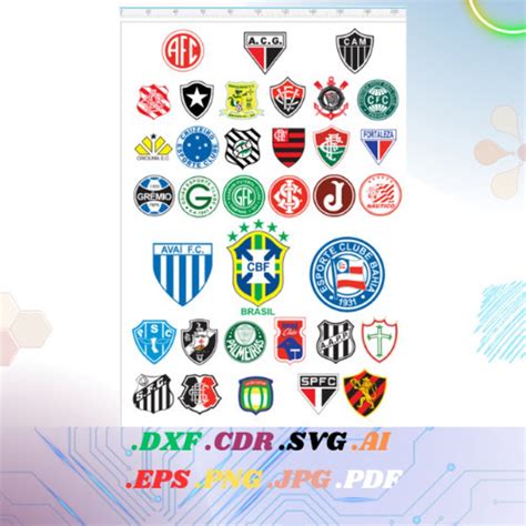 Brazilian Football League Teams Bundle Files Team .jpg .png .eps .pdf ...