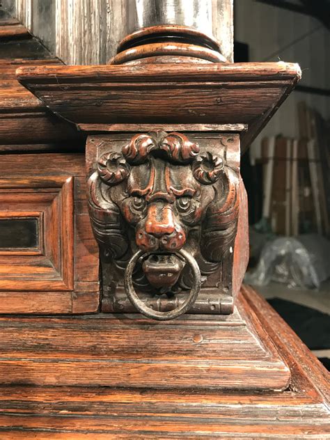 Cabinet on Stand Dutch Renaissance Oak Ebonised Secret Locking