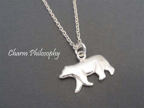 Sterling Silver Bear Charm Silver Bear Pendant Silver Bears Jewelry