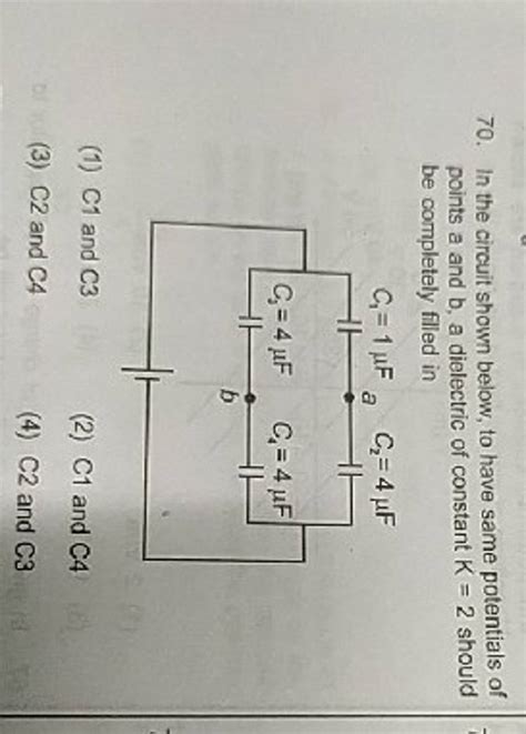 In The Circuit Shown Below To Have Same Potentials Of Points A And B A