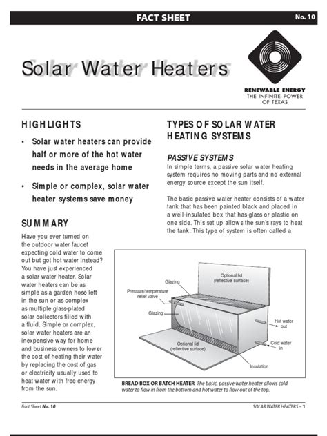 Solar Water Heaters Types of Solar Water Heating Systems | Water ...