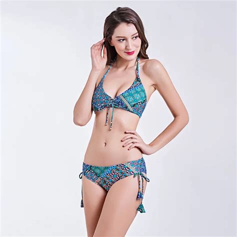 1836 Bikini Set Women Swimsuit Floral Print Push Up Bandage Swimwear