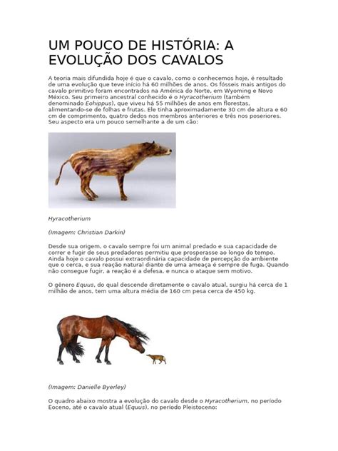 A História Do Cavalo - Ancestralidade Do Cavalo - História | PDF