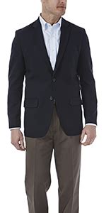 Haggar Mens Travel Stretch Tailored Fit Button Side Vent Solid Blazer