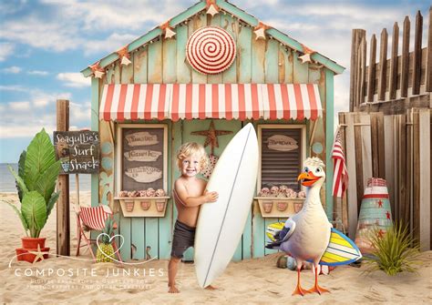 Summertime Beach Digital Backdrop for Kids Photography Composite Art ...