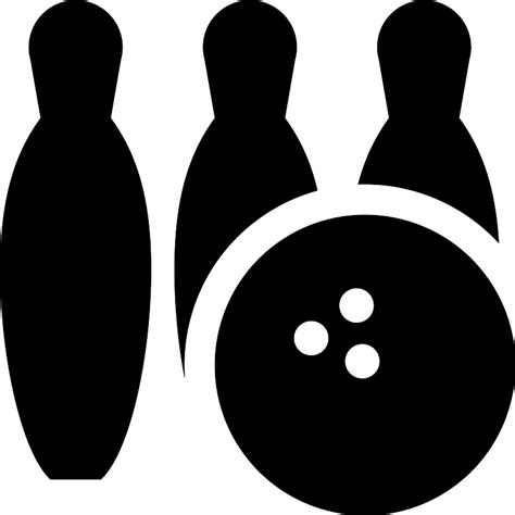 Three Bowling Pins And Ball Vector SVG Icon SVG Repo