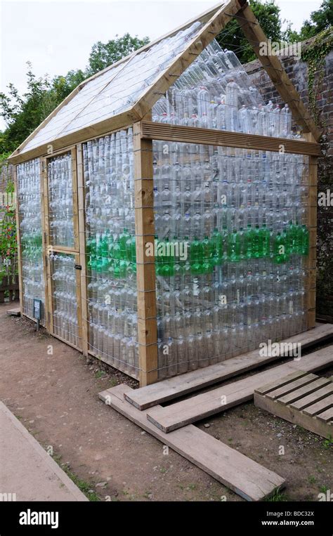 Garden Shed Greenhouse Made Out Of Wood And Recycled Plastic Bottles