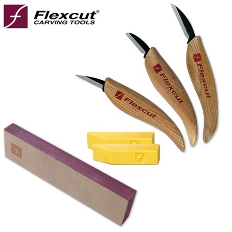 Flexcut 3 Piece Knife Starter Set Knife Strop Tools4wood