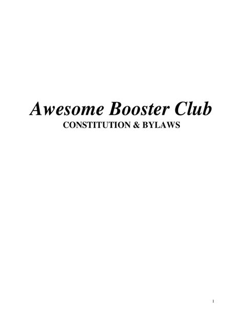 Fillable Online A Basic Guide To Create Booster Club Bylaws Booostr