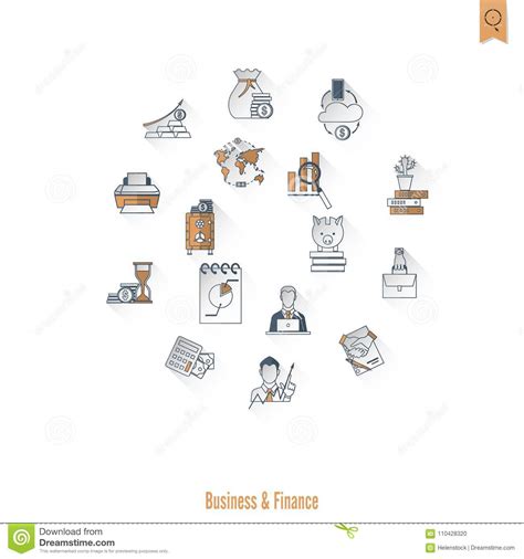 Business And Finance Icon Set Stock Vector Illustration Of Management