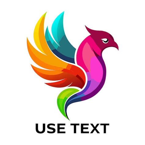 Un pájaro colorido con un diseño colorido que dice usar texto Vector