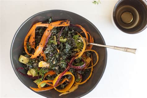 Raw Kale Salad With Creamy Tahini Dressing Cookie And Kate