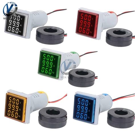 3 In 1 Digital Voltmeter Ammeter HZ Hertz Frequency Meter 22mm Square