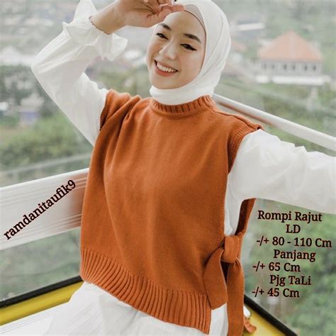 Jual Rompi Rajut Rompi Tali Wanita Polos Vest Knit Outer Vest