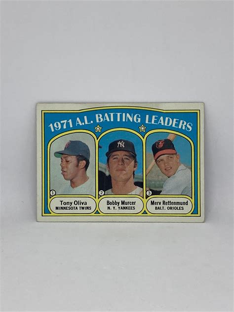 Tony Oliva Bobby Murcer 1971 AL Batting LDRS 1972 Topps Baseball 86