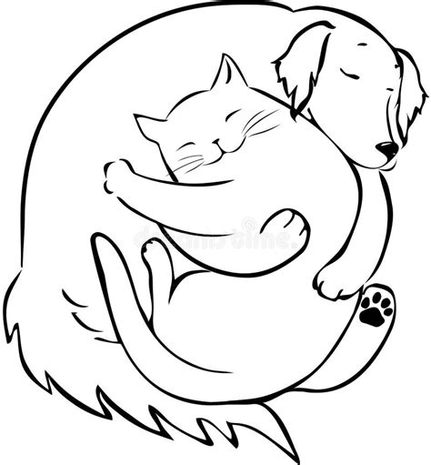 Katze Und Hund Vektor Abbildung Illustration Von Freunde 50349886