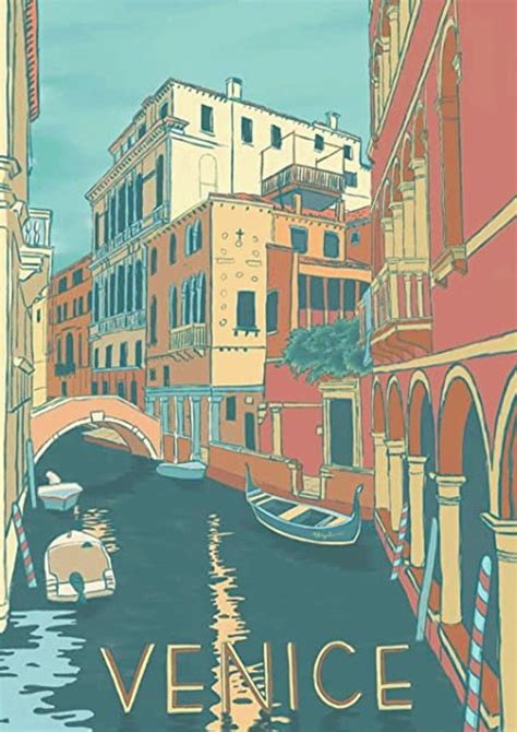 Vintage Venice Travel Poster Digital Art Print Etsy