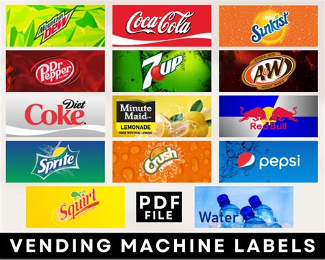 Vending Machine Labels Soft Drinks Vending Machine Labels Pepsi Coke