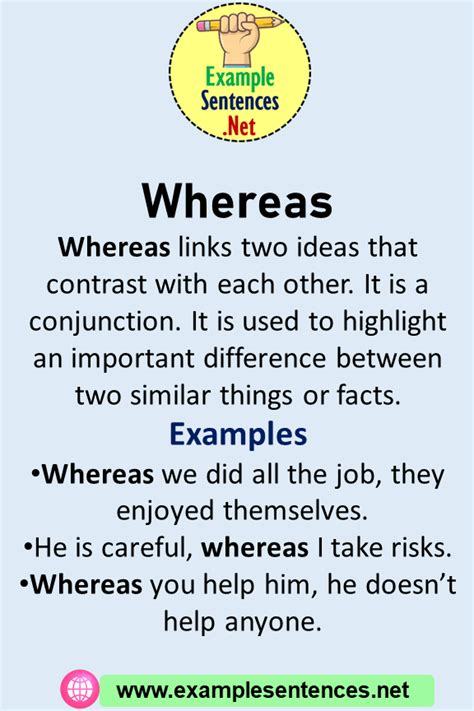 Conjunctions Whereas In A Sentence Definition And Example Sentences