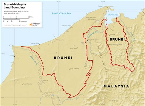 Bruneimalaysia Land Boundary Sovereign Limits