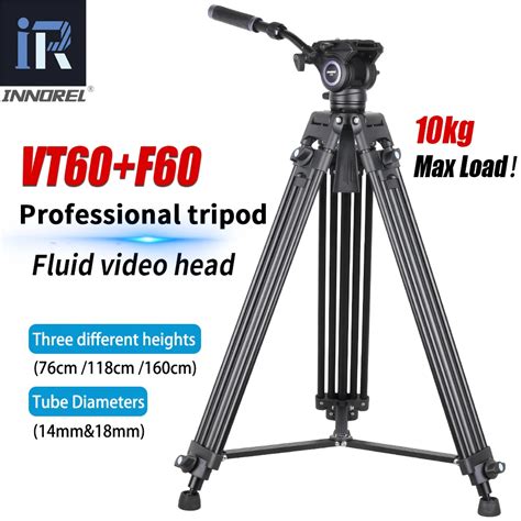 Innorel Vt Professional Video Tripod With F Fluid Head And Mm