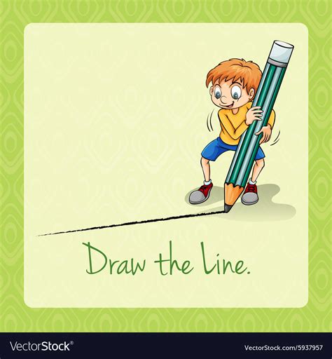 Idiom draw the line Royalty Free Vector Image - VectorStock