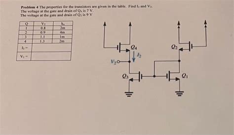 Solved Problem 4 The Properties For The Transistors Are