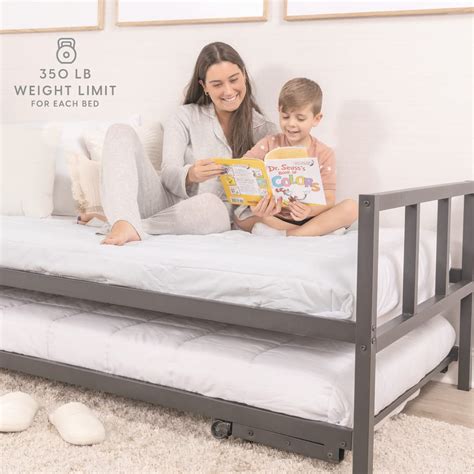 Milliard Heavy Duty Steel Twin Daybed With Trundle Black Mattresses Not Included