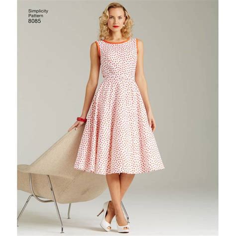 Simplicity Pattern 8085 Misses Vintage 1950s Wrap Dress In Two Lengths