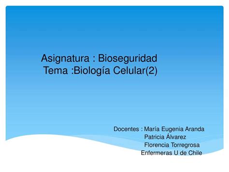 Bioseguridad Clase La Celula Jazmine Zambrano Udocz