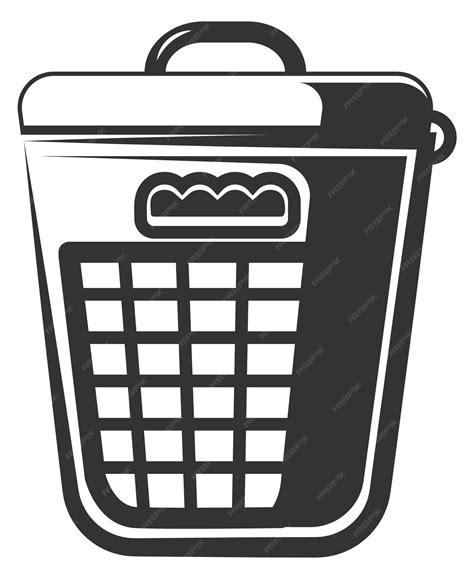 Premium Vector | Laundry basket black icon Dirty clothes container